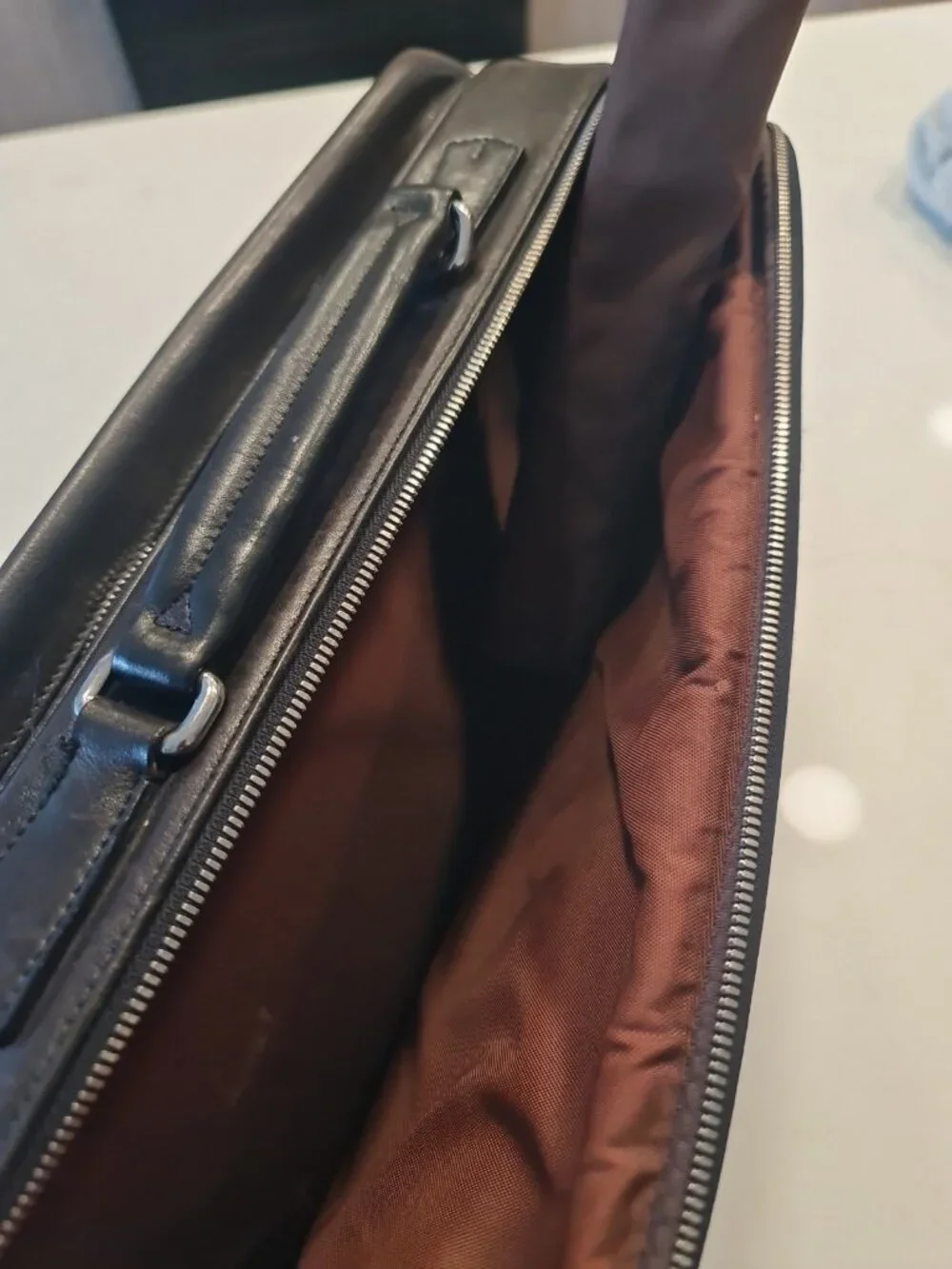 Coach Briefcase Dark Brown Leather G1S-5306 With Strap Retail $698 Vintage